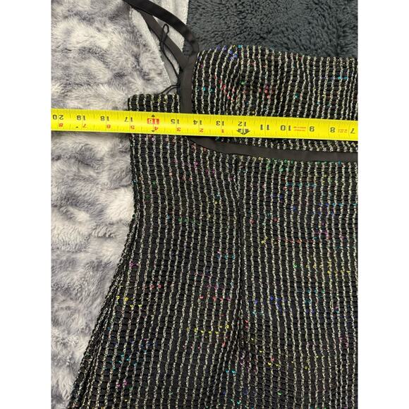 Liv Foster Black Sequined Bouclé Sleeveless Gown - Picture 13 of 15